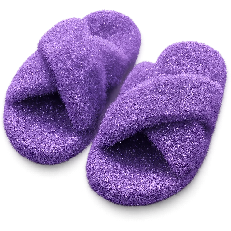 purple sparkly fluffy slippers emoji