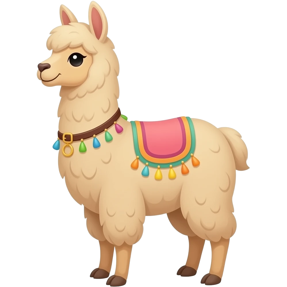 Cartoon 2d llama emoji