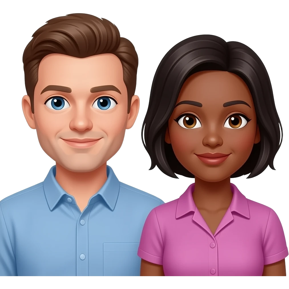White man, black woman emoji