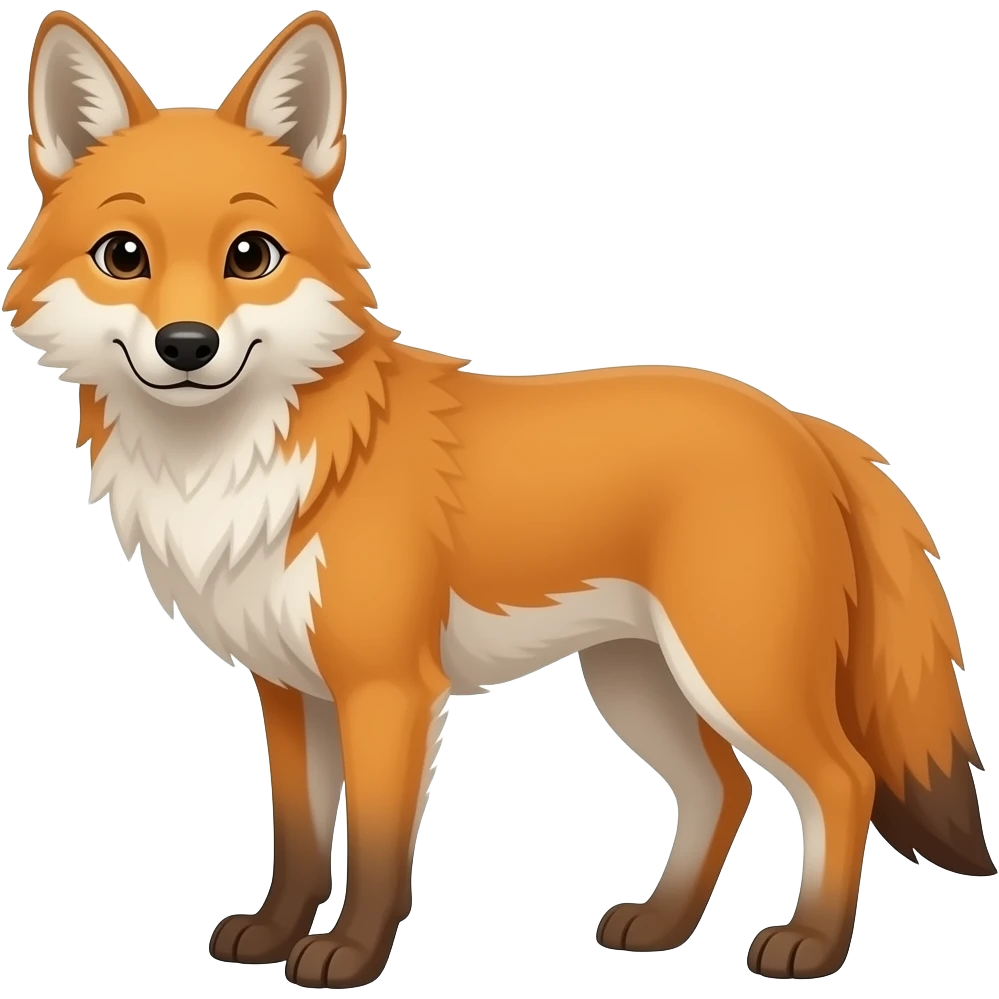 Эмодзи рижый койот в полный рост emoji