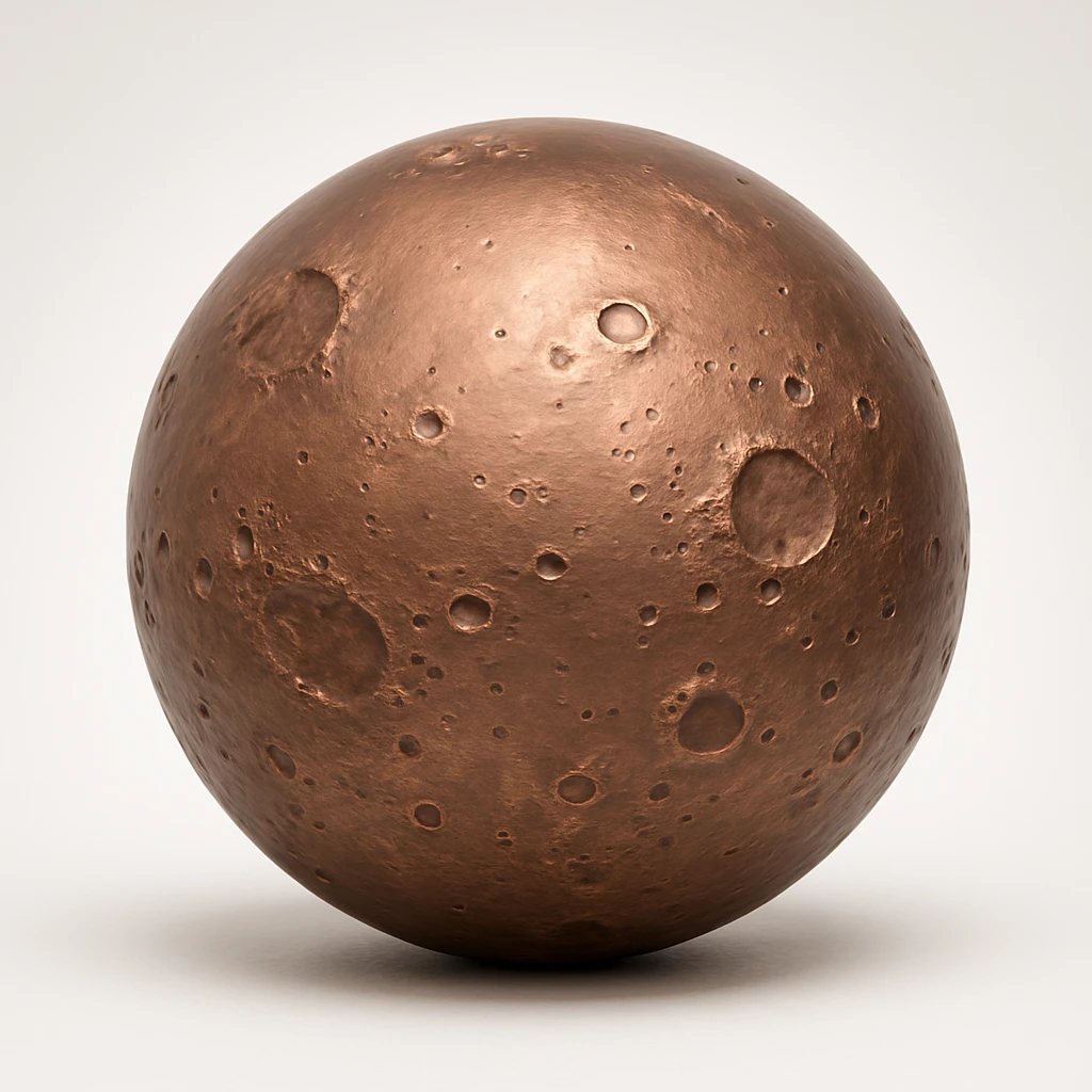 rose gold Mars with craters, shiny, no text emoji
