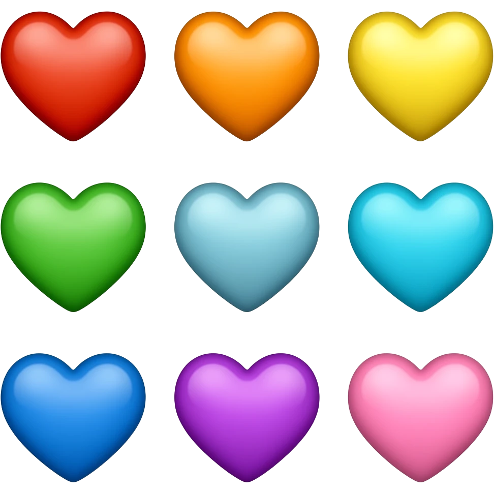❤️🧡💛💚🩵💙💜🩷 emoji