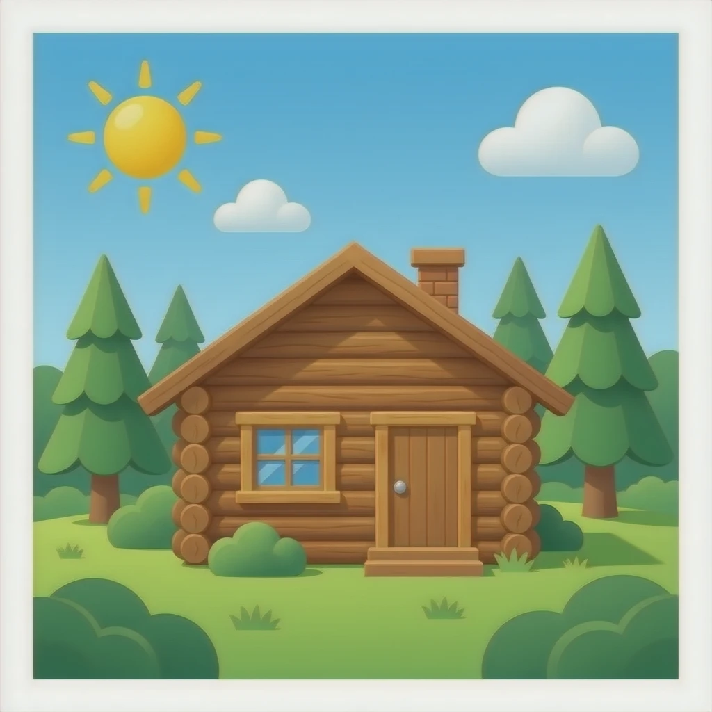 green log cabin emoji