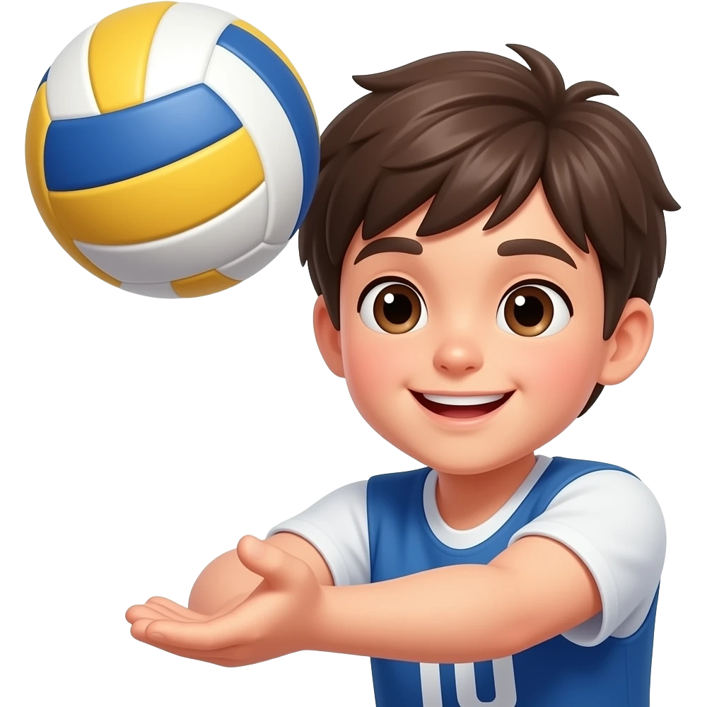 teen boy play volley ball close up emoji