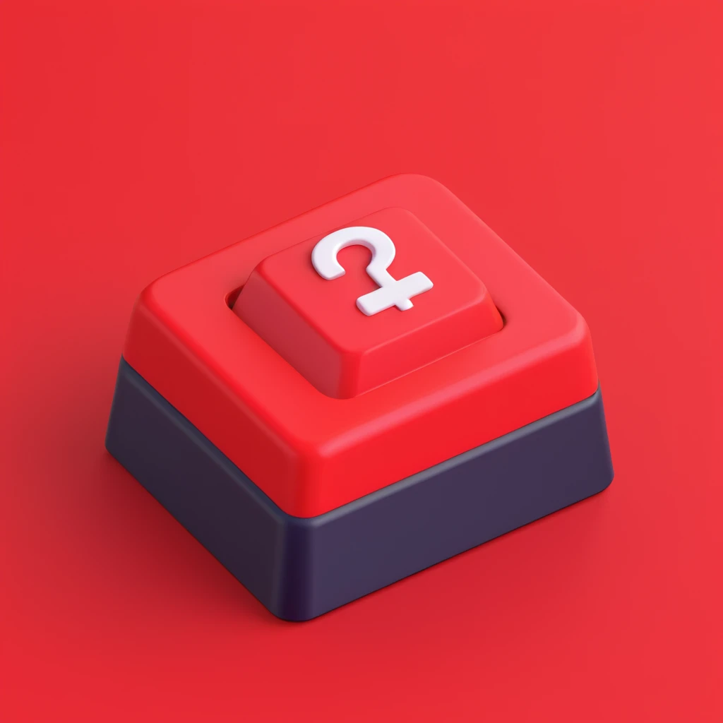 1 keycap with red background emoji