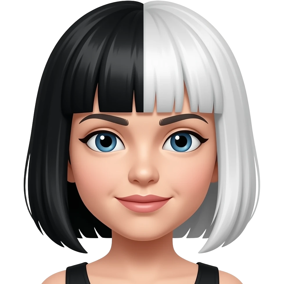 Sia furlers black and white wig emoji emoji