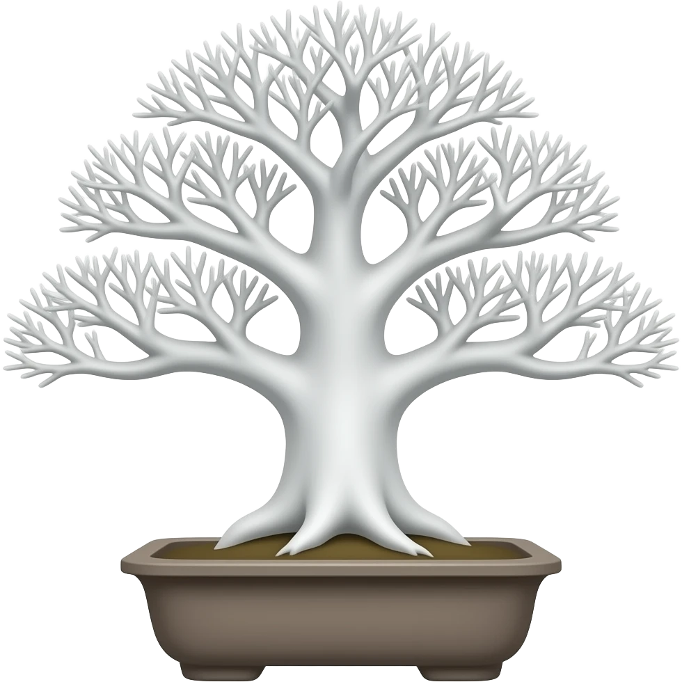white completely bare bonsai tree emoji