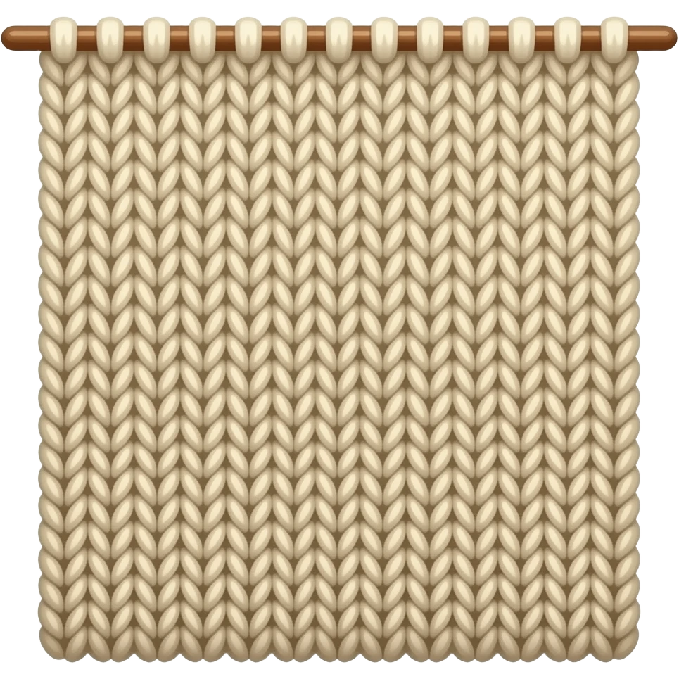 Finger knitting a blanket emoji