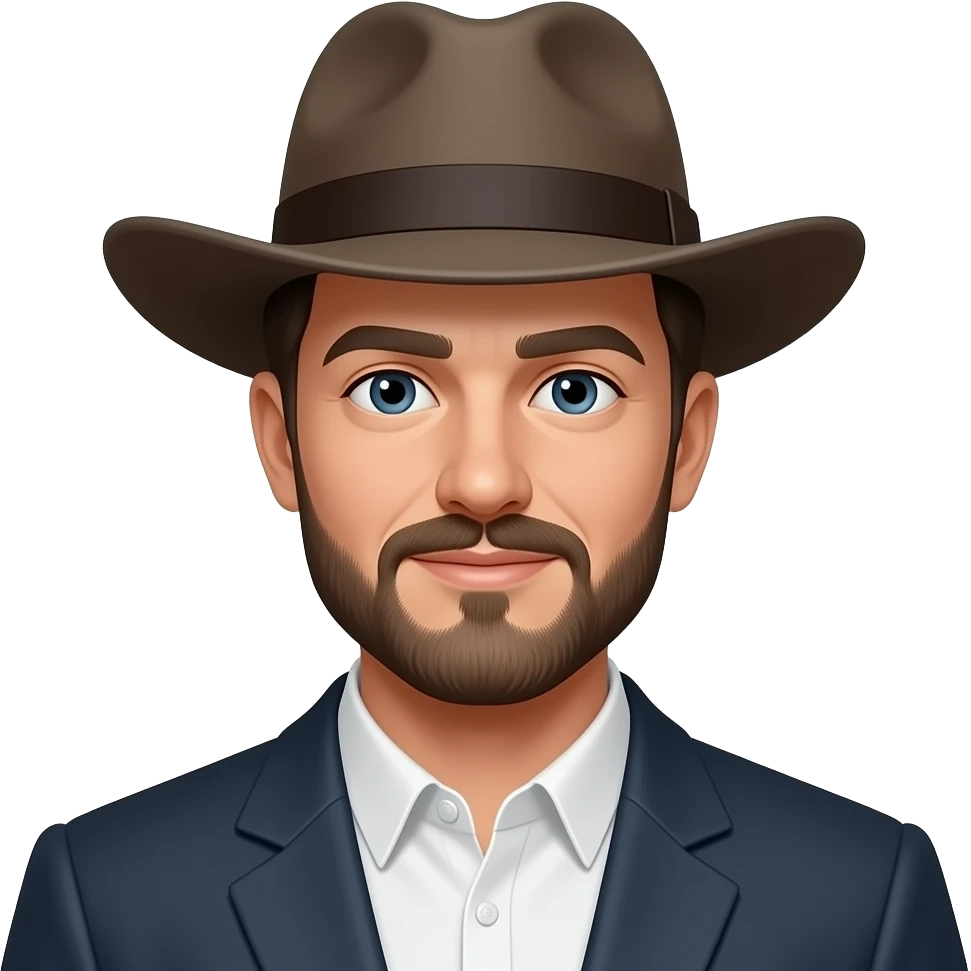 Amish white man with hat and small beard emoji