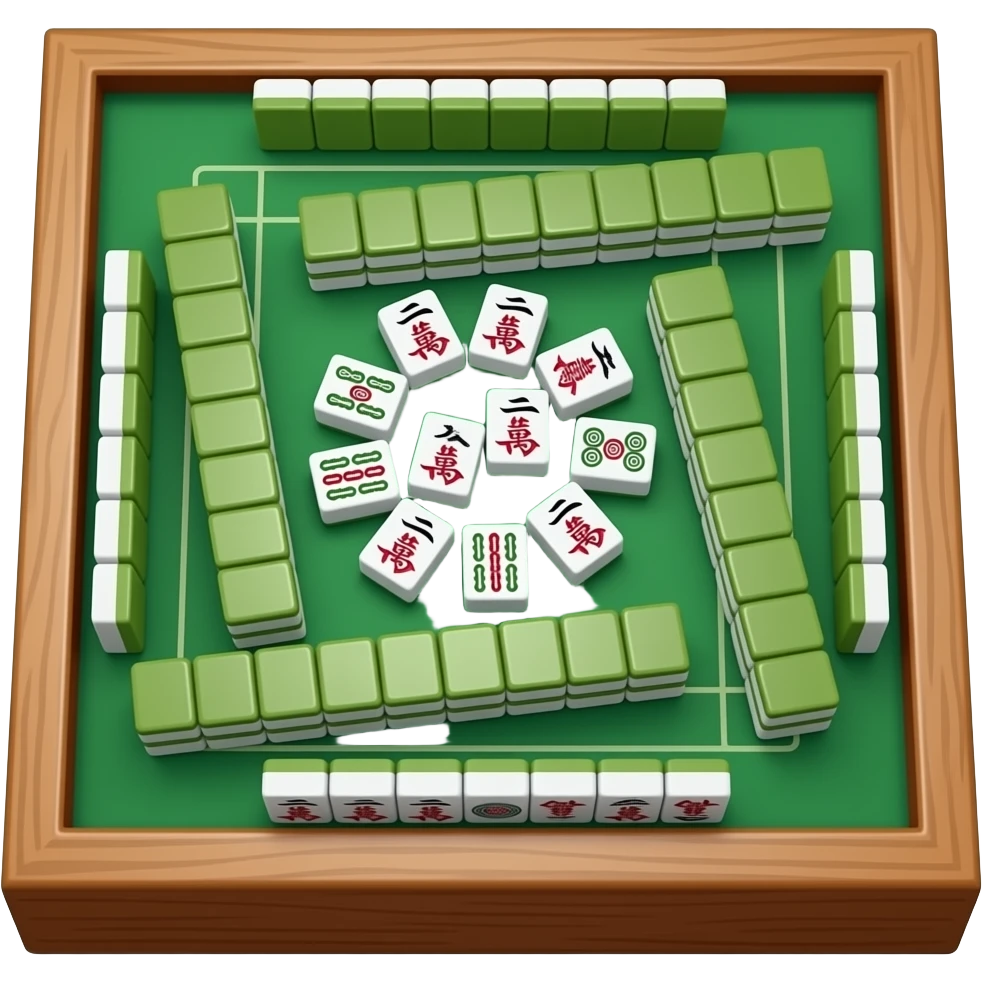 A close-up of the mahjong table emoji