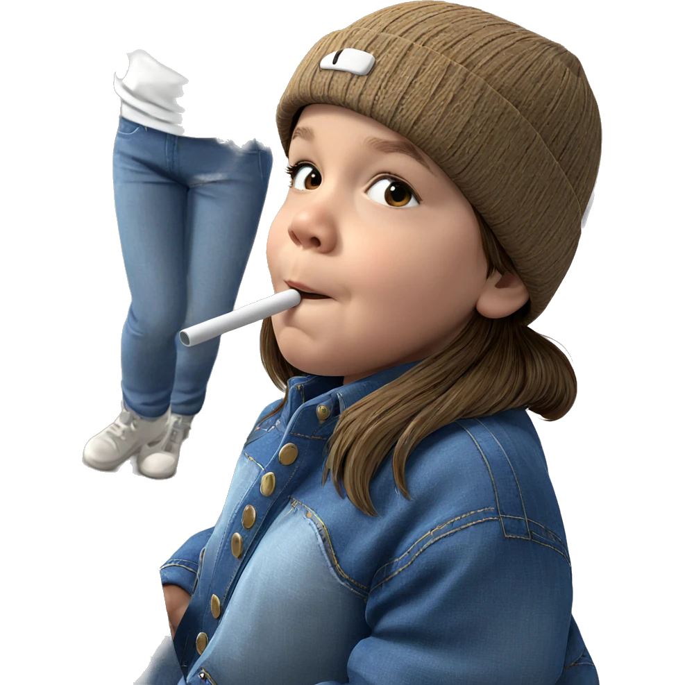 girl in denim with hat emoji