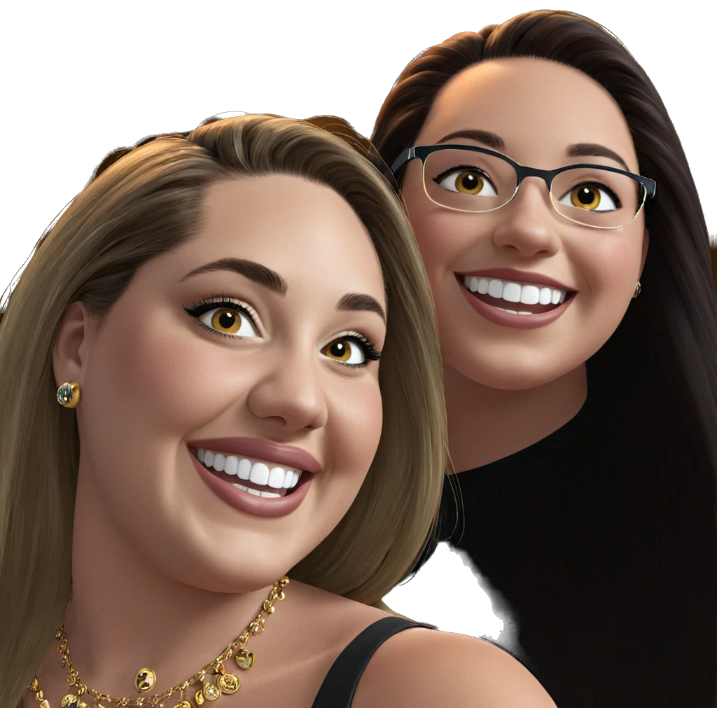 smiling girls with jewelry emoji