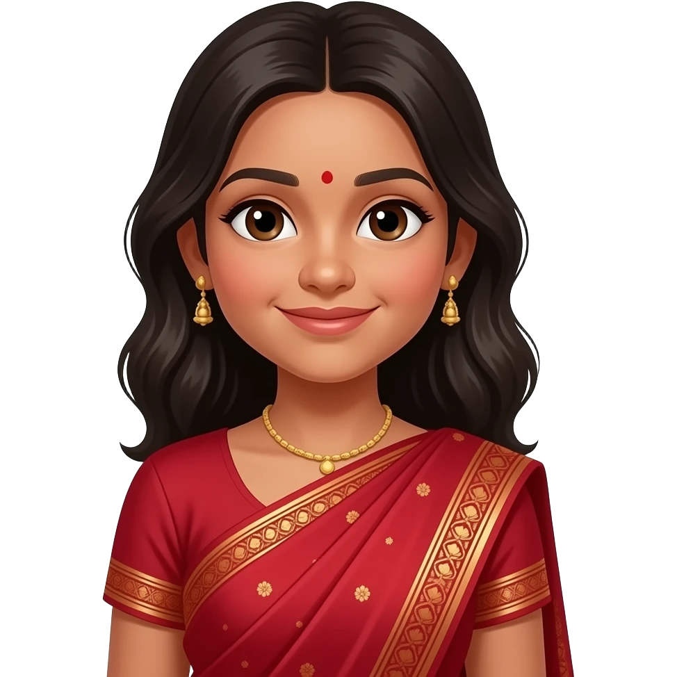 American girl with saree half pose emoji