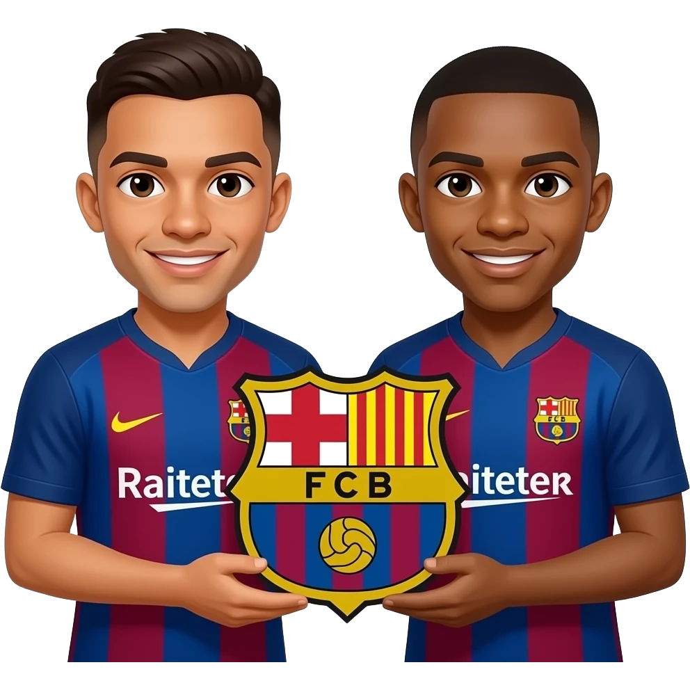 Vinicius i mbape besan Escut barça emoji