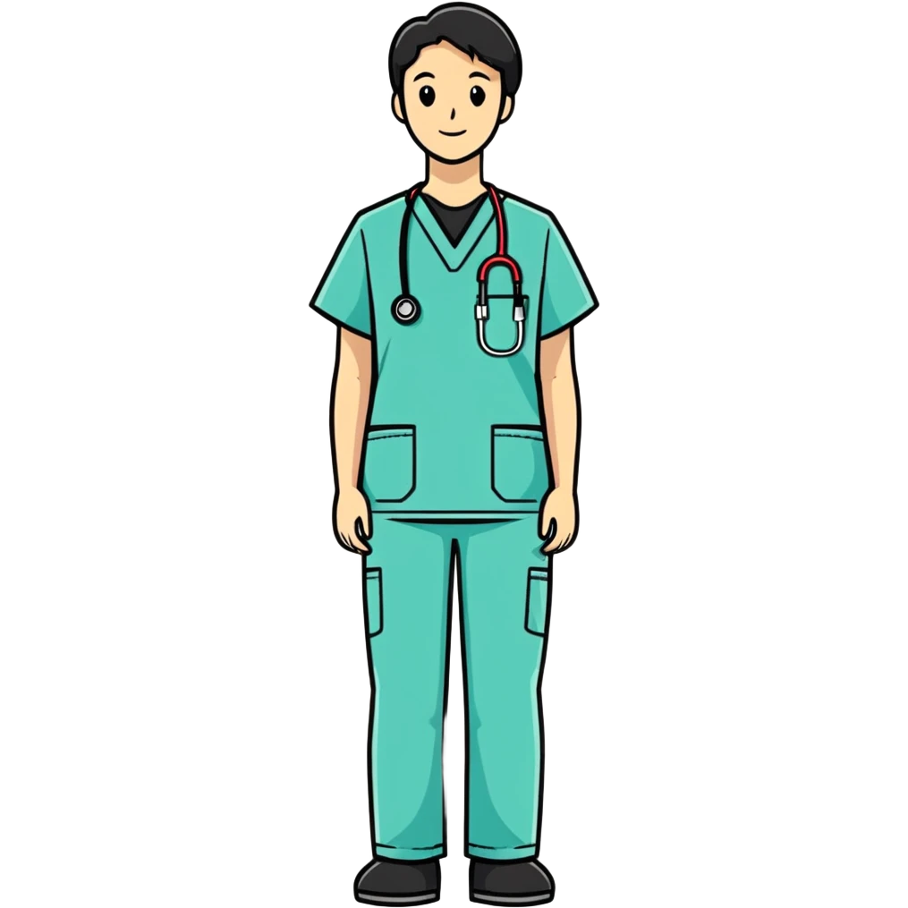 Wearing scrubs  emoji