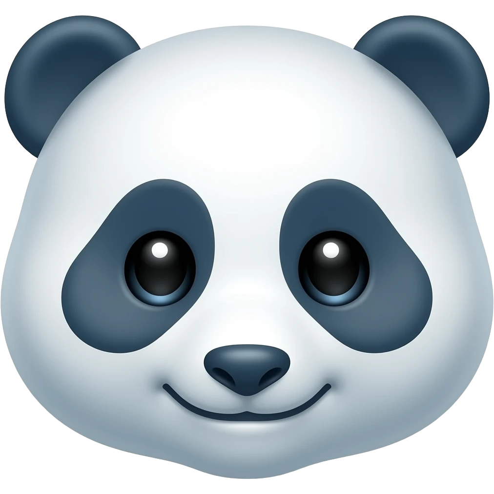 Steel blue baby panda face emoji