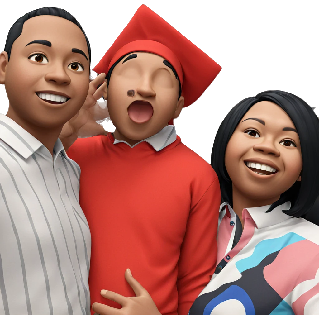 three boys with black hair emoji