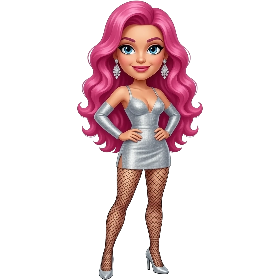 eccentric glamorous bimbo from head to toe - cinematic realistic emoji