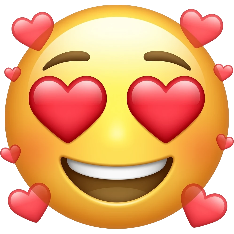 🫠 emoji with heart eyes and small hearts around it (hearts around it like in this one-🥰) emoji