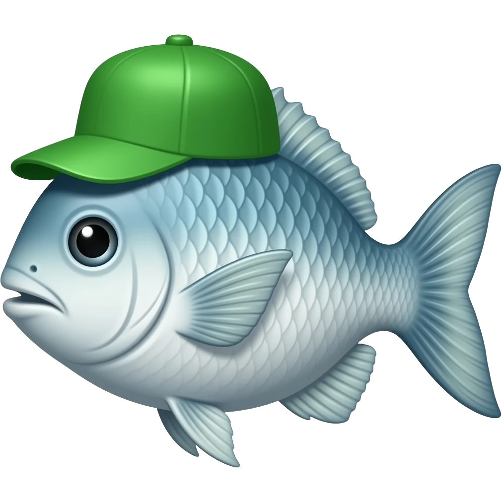 fish wear green hat emoji