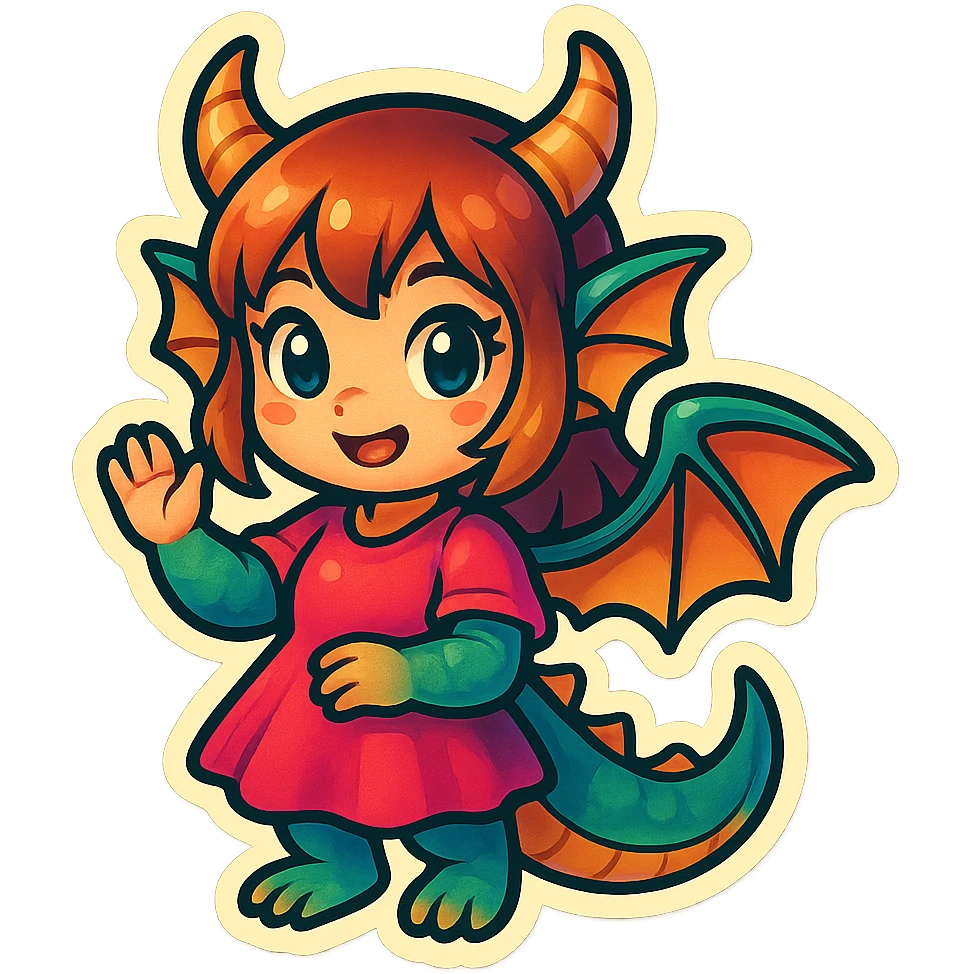 cute dragon girl emoji