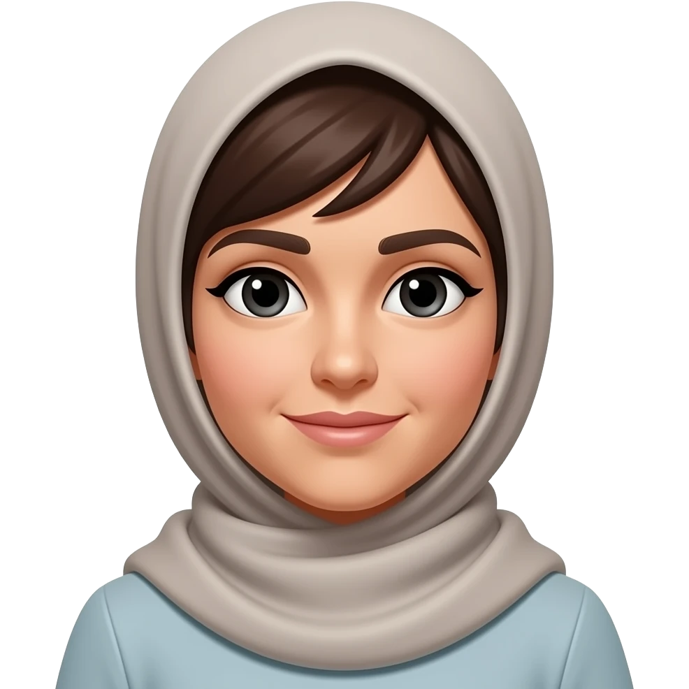 başörtülü,35 yaş,kumral,siyah gözlü bir kadın çiz emoji