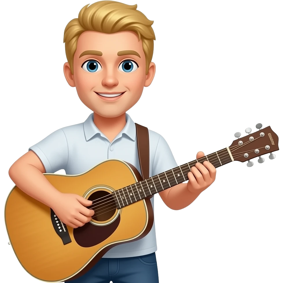 blonder man spielt gitarre emoji