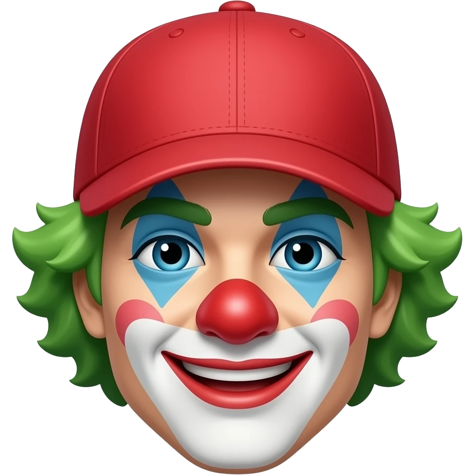 Clown with red baseball hat emoji