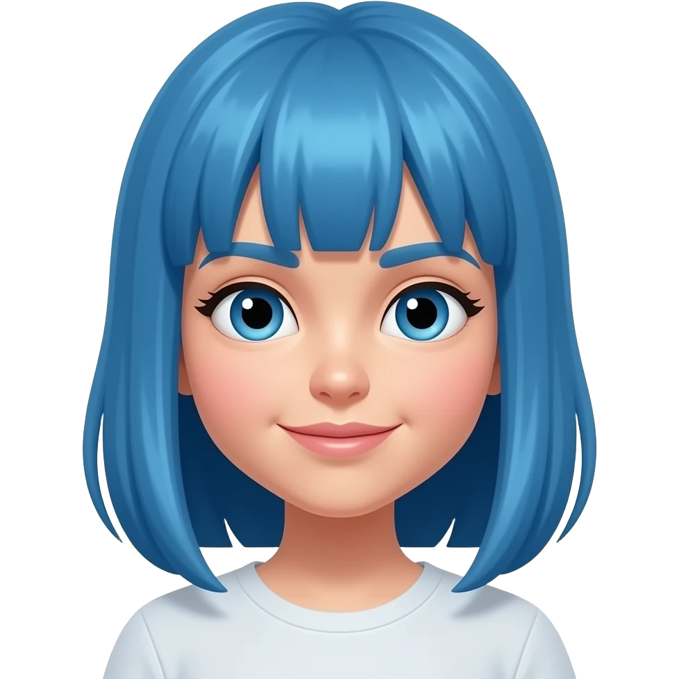 same this girl just change her hairs into blue color dont change anything else emoji