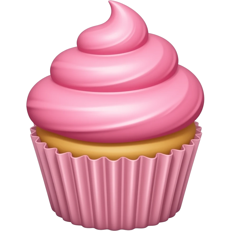 Cupcake with pink icing emoji