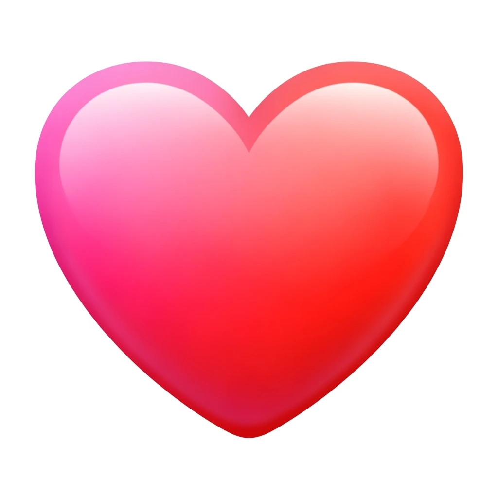 heart emoji with a gradient effect, cute and shiny emoji