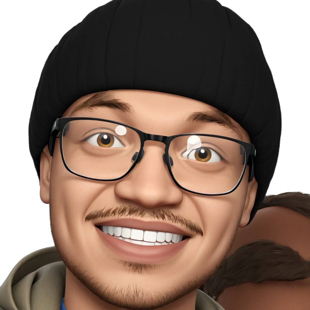 smiling boy with glasses portrait emoji