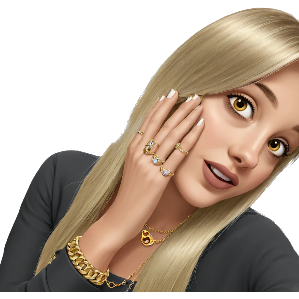 blonde girl with jewelry emoji