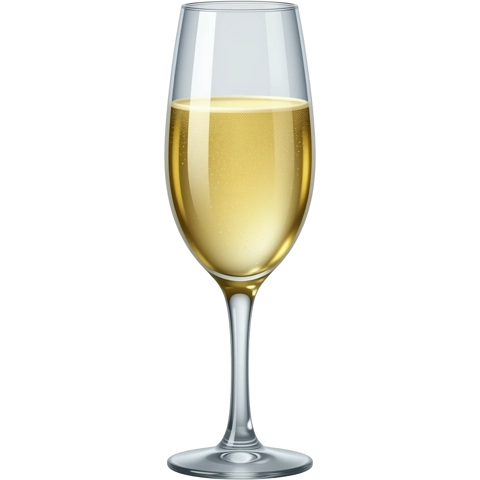 A champagne glass emoji in old money style, refined luxury, crystal details, elegant minimal design, soft glossy finish emoji