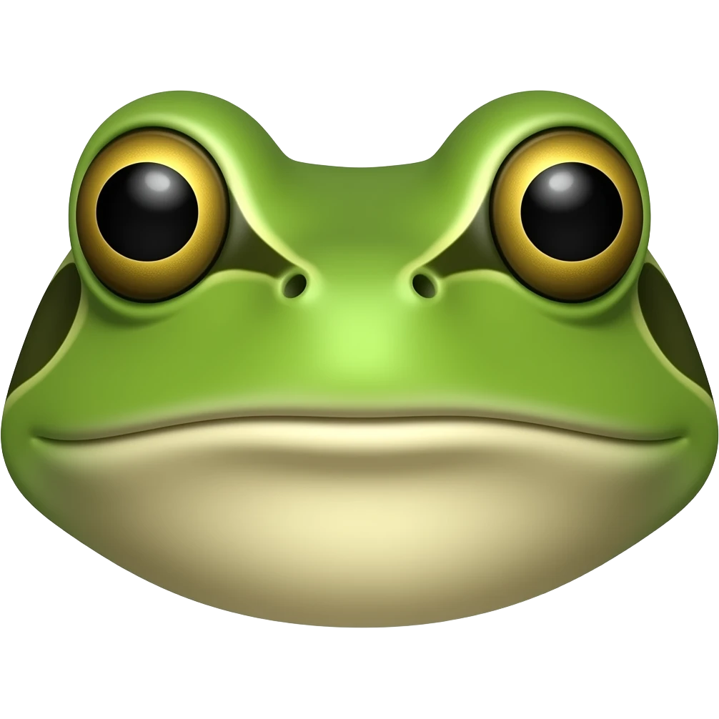 Male Frog 25 years old straight front head closed mouth emoji