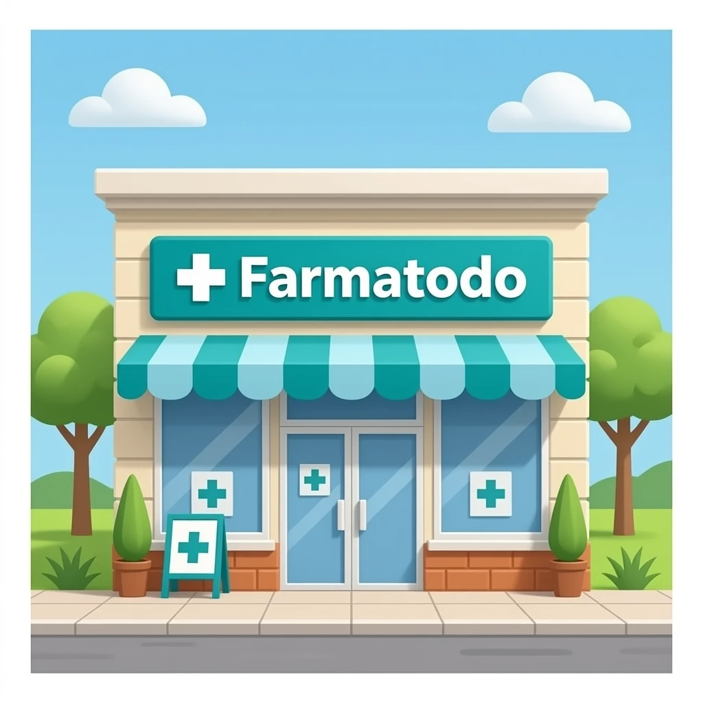 Farmacia con texto que diga farmatodo emoji