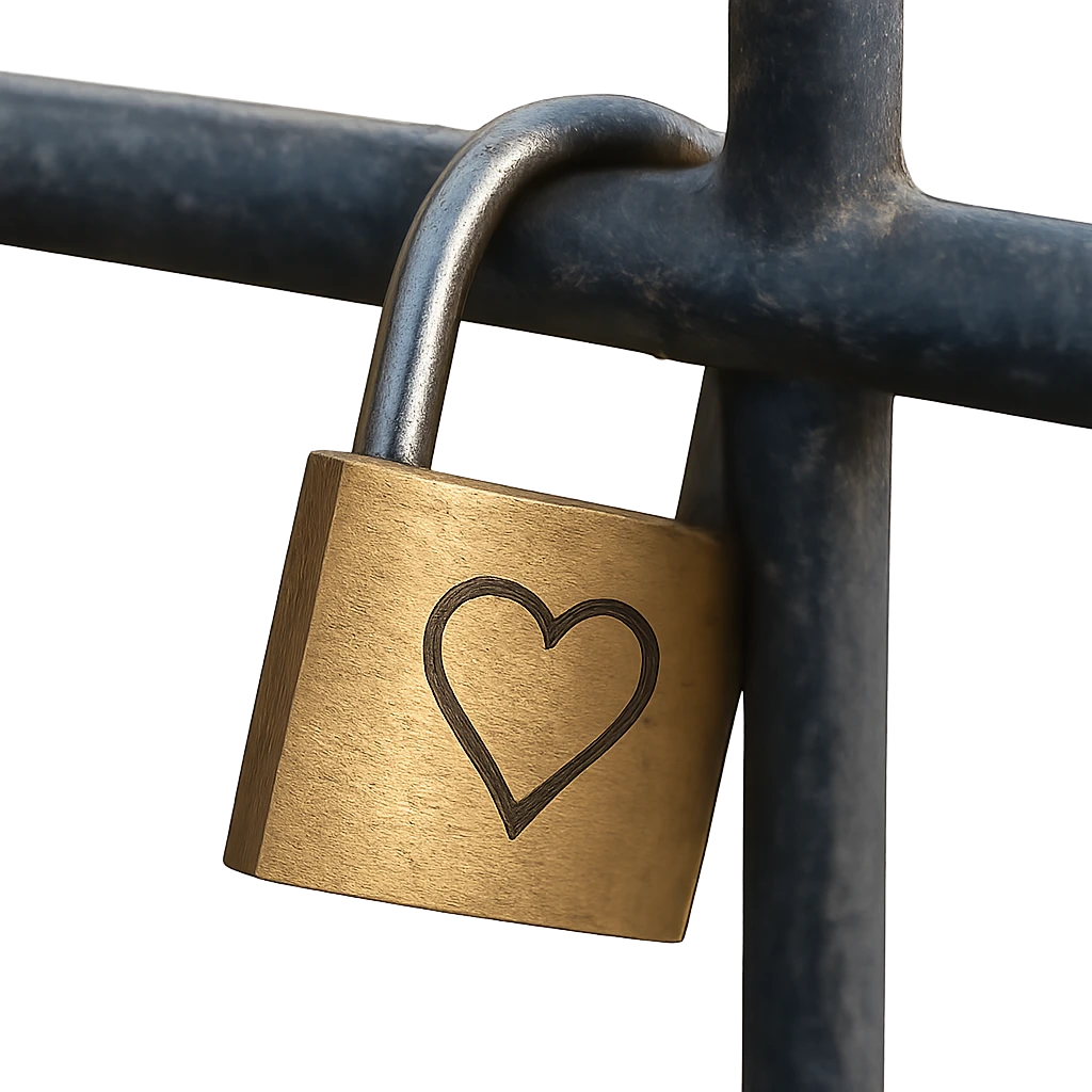 love lock on a bridge emoji