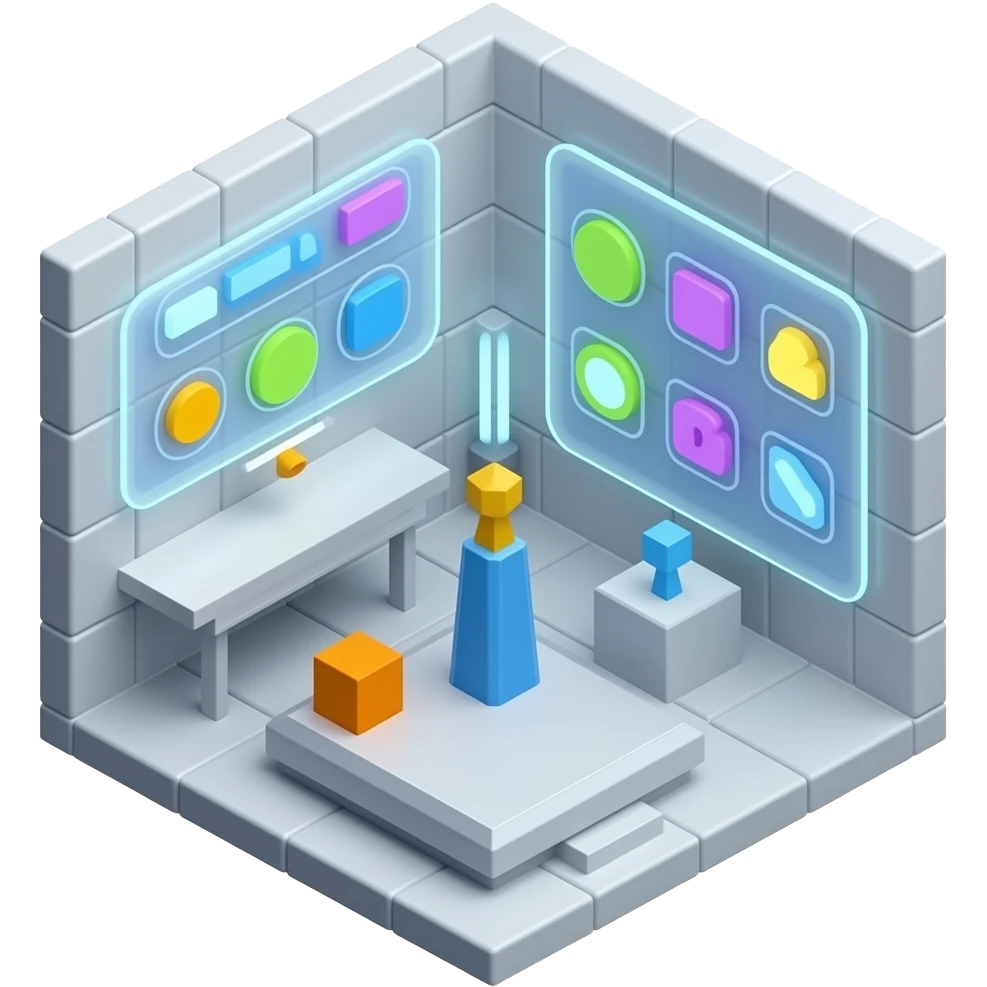 spatial ux, 3d, vaporwave, fun, quirky, VR, AR emoji