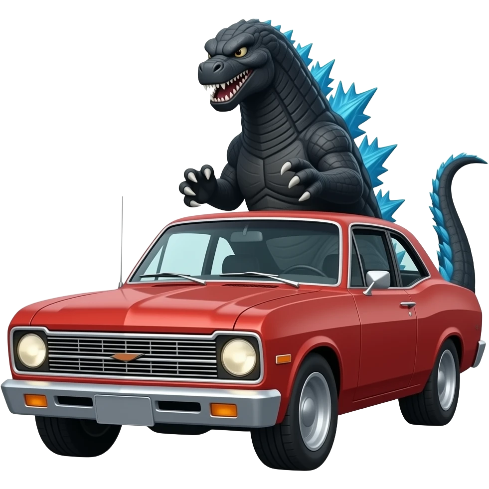 GODZILLA DRIVING CHEVY II emoji