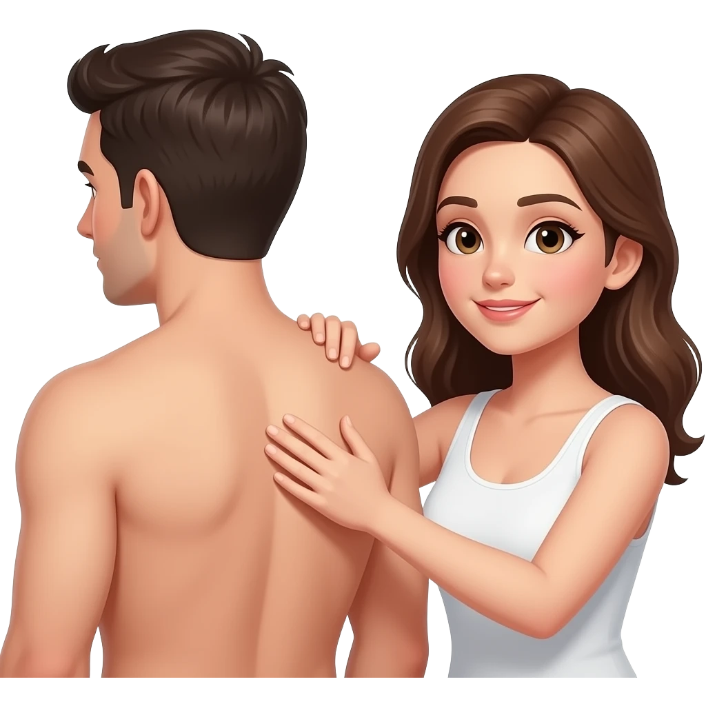 Mujer arañando espalda de hombre desnudos emoji