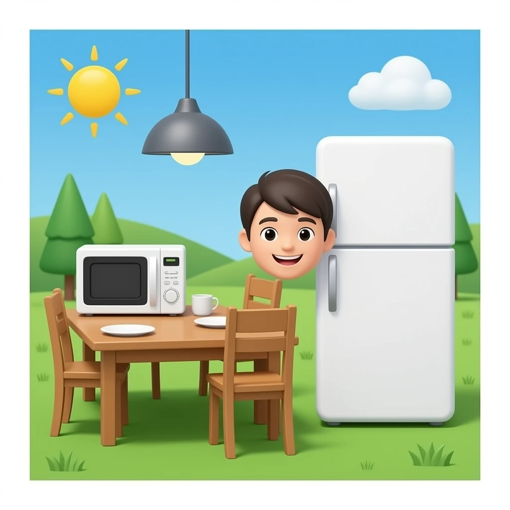 dining room cute clean smiley emoji smiley cute microwave fridge emoji
