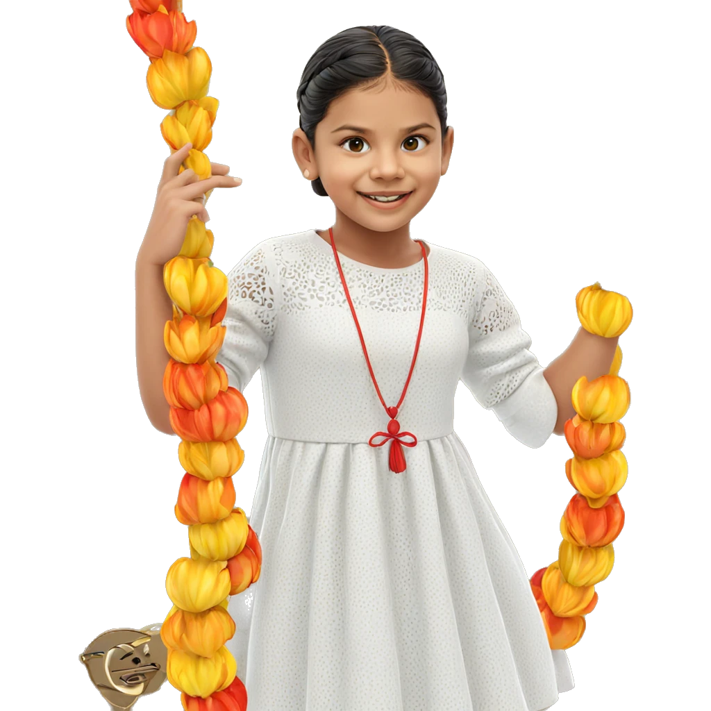 smiling girl in white dress emoji