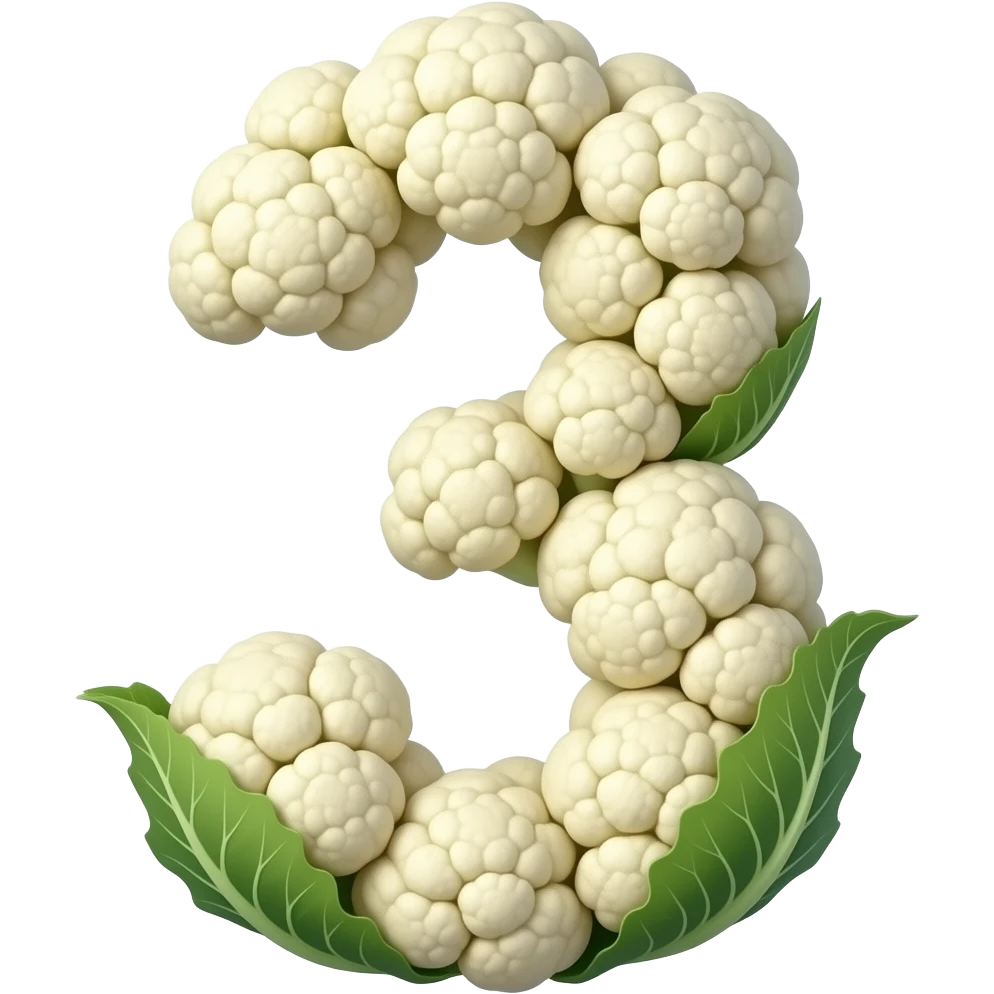 Cauliflower number shape emoji