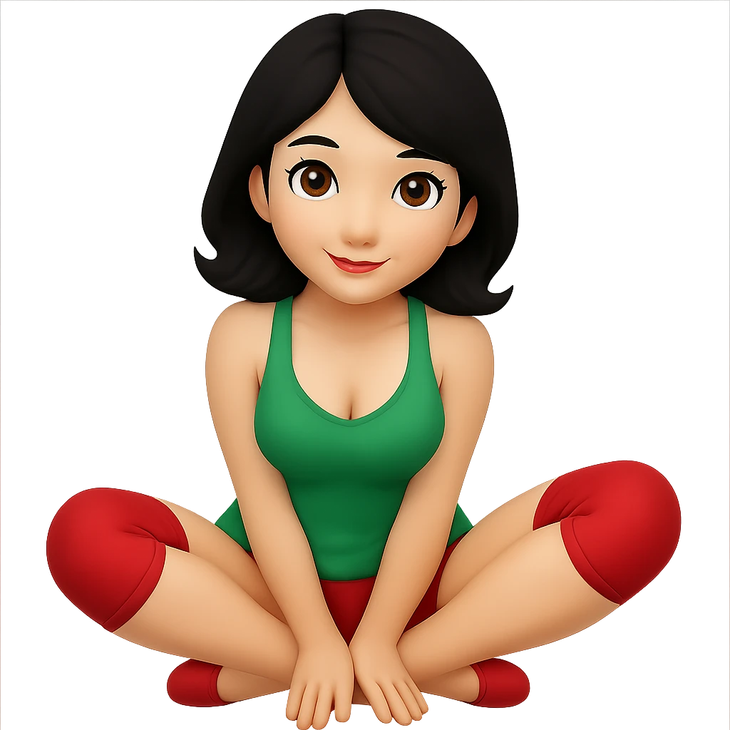 Change hair color to black, keep all other features the same, SFW, no background emoji