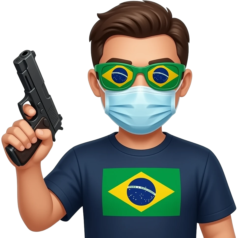 Que tenga pasamontañas una pistola y gafas brasileñas emoji