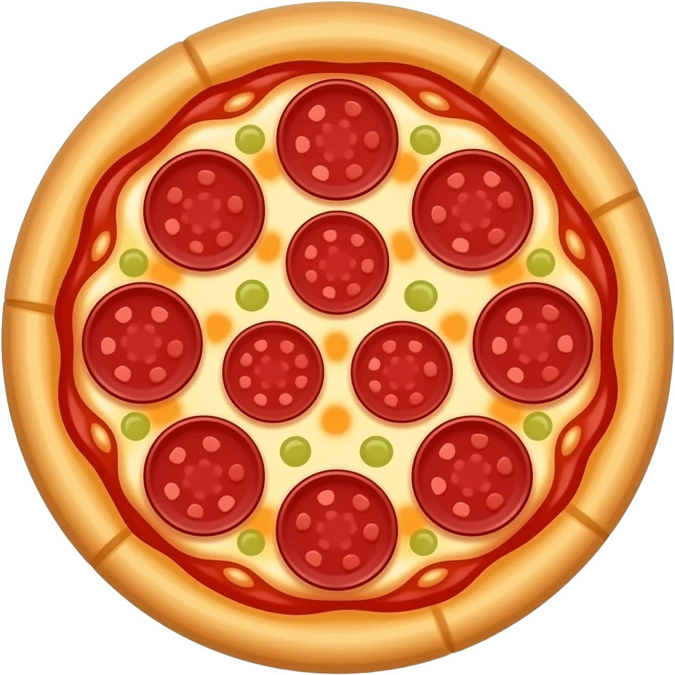Pepperoni and cheese pizza with tomato sauce emoji