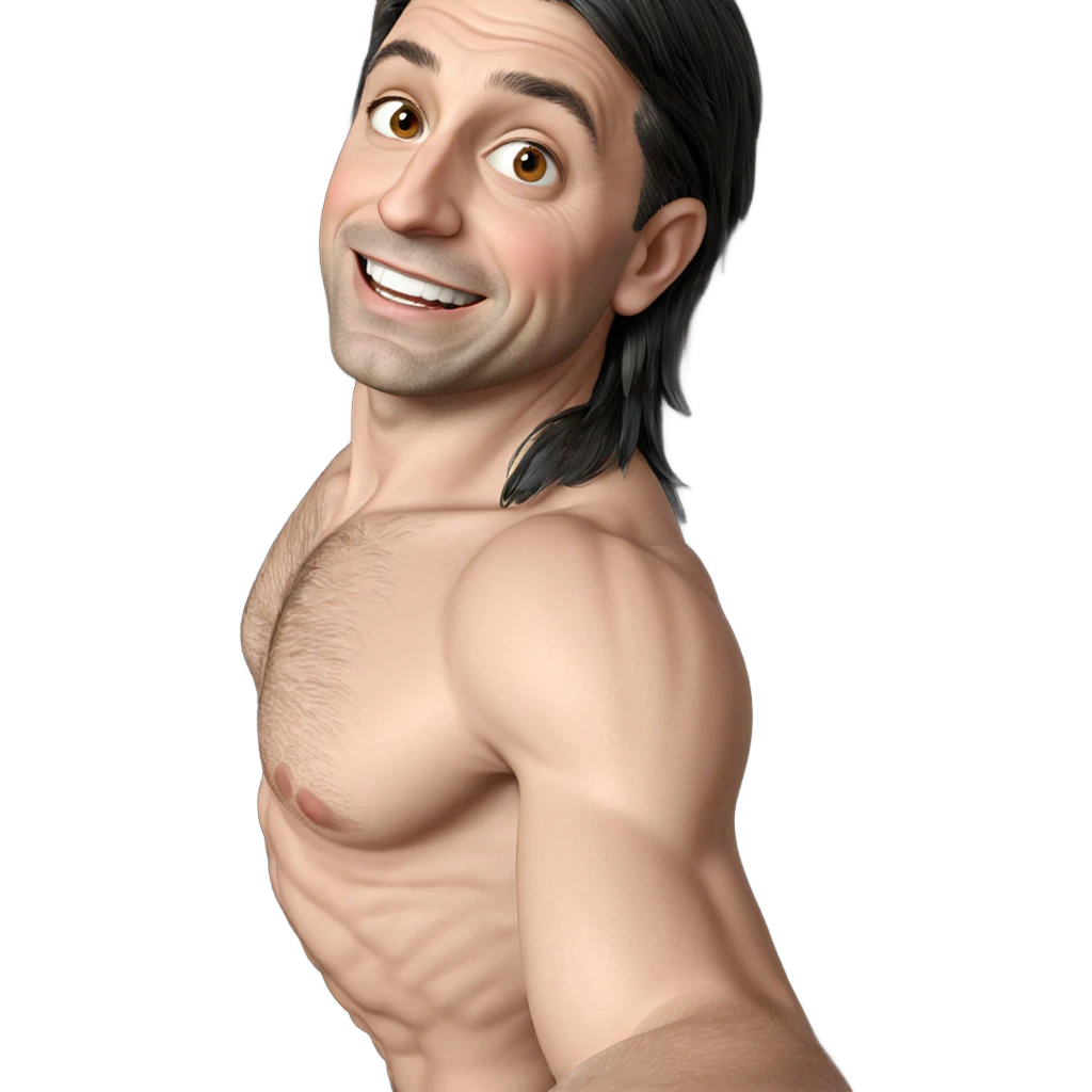 smiling nude male portrait emoji