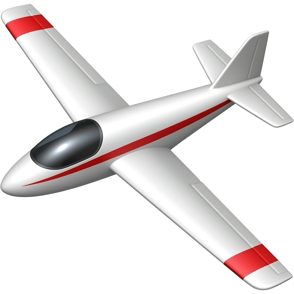 Glider wihit with red stripe an winglets, no engine, no propeller no wheels emoji