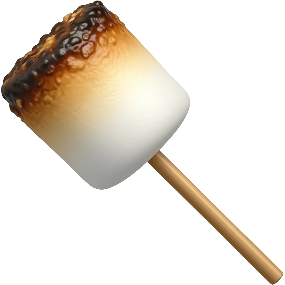 roasted marshmallow on a long stick emoji
