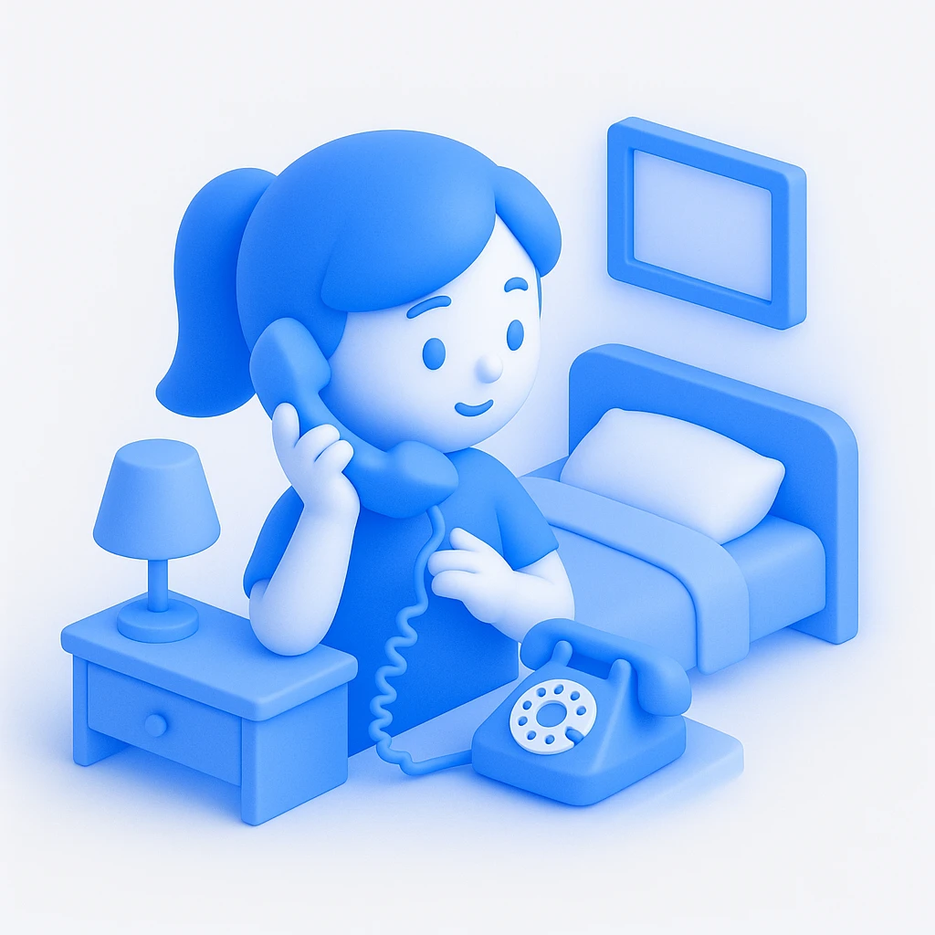 girl talking on telephone in her room emoji